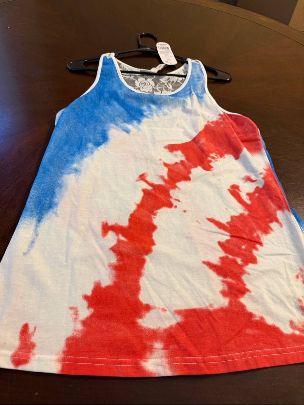 Shoreline Red, Blue & White Tie-Dye Tank Top